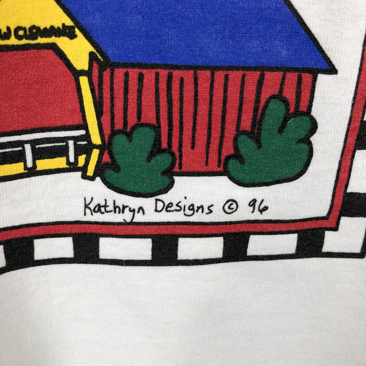90'S Fruit of the Loom Best Printed T-shirt, Made in USA, Men's L size, Vintage cotton white type Vintage Second Hand