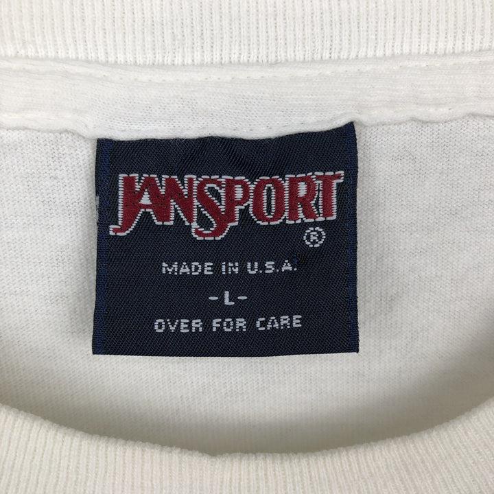 90'S Jansport Animal T-Shirt, Made in USA, Men's Size L (approx.), Vintage cotton white type Vintage Second Hand