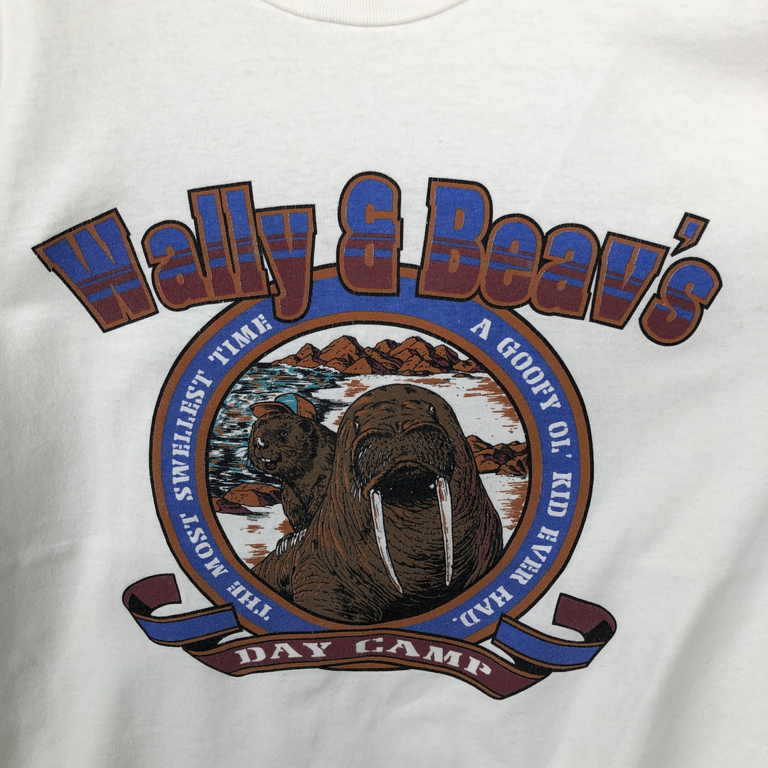 90'S Jansport Animal T-Shirt, Made in USA, Men's Size L (approx.), Vintage cotton white type Vintage Second Hand