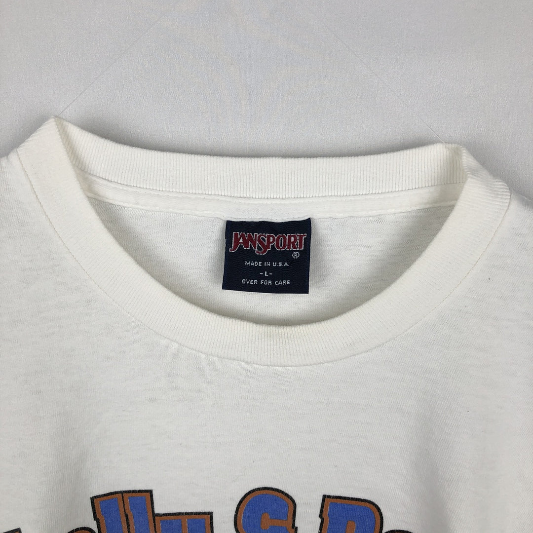 90'S Jansport Animal T-Shirt, Made in USA, Men's Size L (approx.), Vintage cotton white type Vintage Second Hand