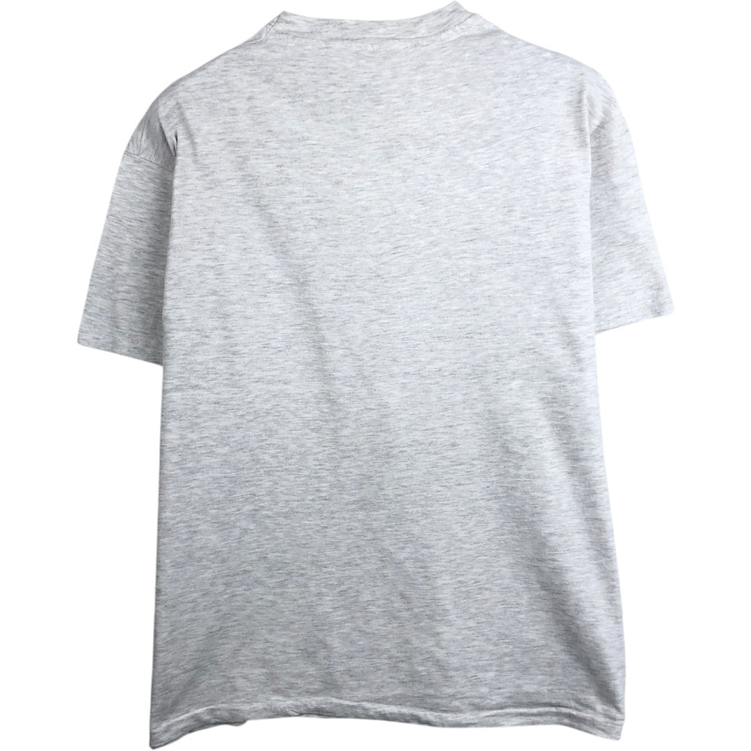 90'S Hanes BEEFY-T Printed T-shirt, Made in USA, Men's L size, Vintage cotton pale white type Vintage Second Hand