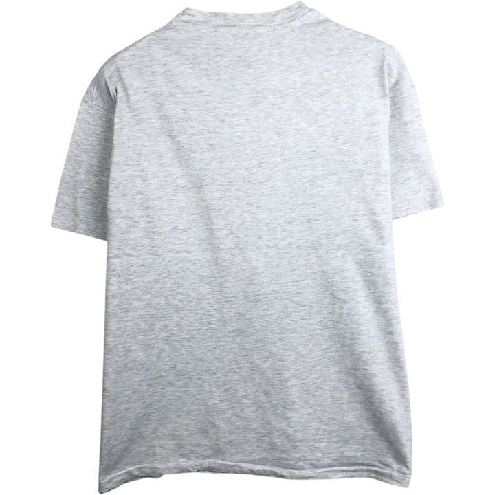 90'S Hanes BEEFY-T Printed T-shirt, Made in USA, Men's L size, Vintage cotton pale white type Vintage Second Hand