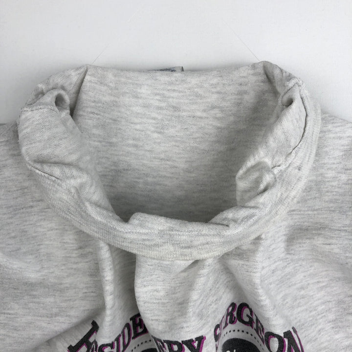 90'S Hanes BEEFY-T Printed T-shirt, Made in USA, Men's L size, Vintage cotton pale white type Vintage Second Hand