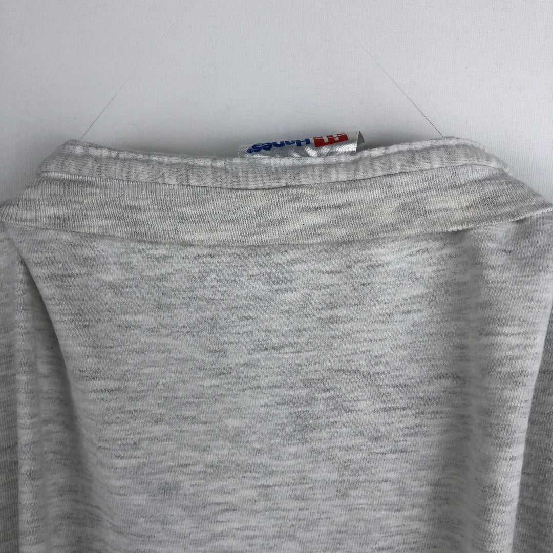 90'S Hanes BEEFY-T Printed T-shirt, Made in USA, Men's L size, Vintage cotton pale white type Vintage Second Hand