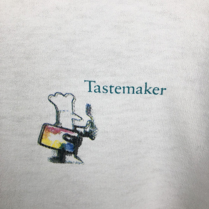 90'S Fruit of the Loom Best Printed T-shirt, Made in USA, Men's L size, Vintage cotton white type Vintage Second Hand
