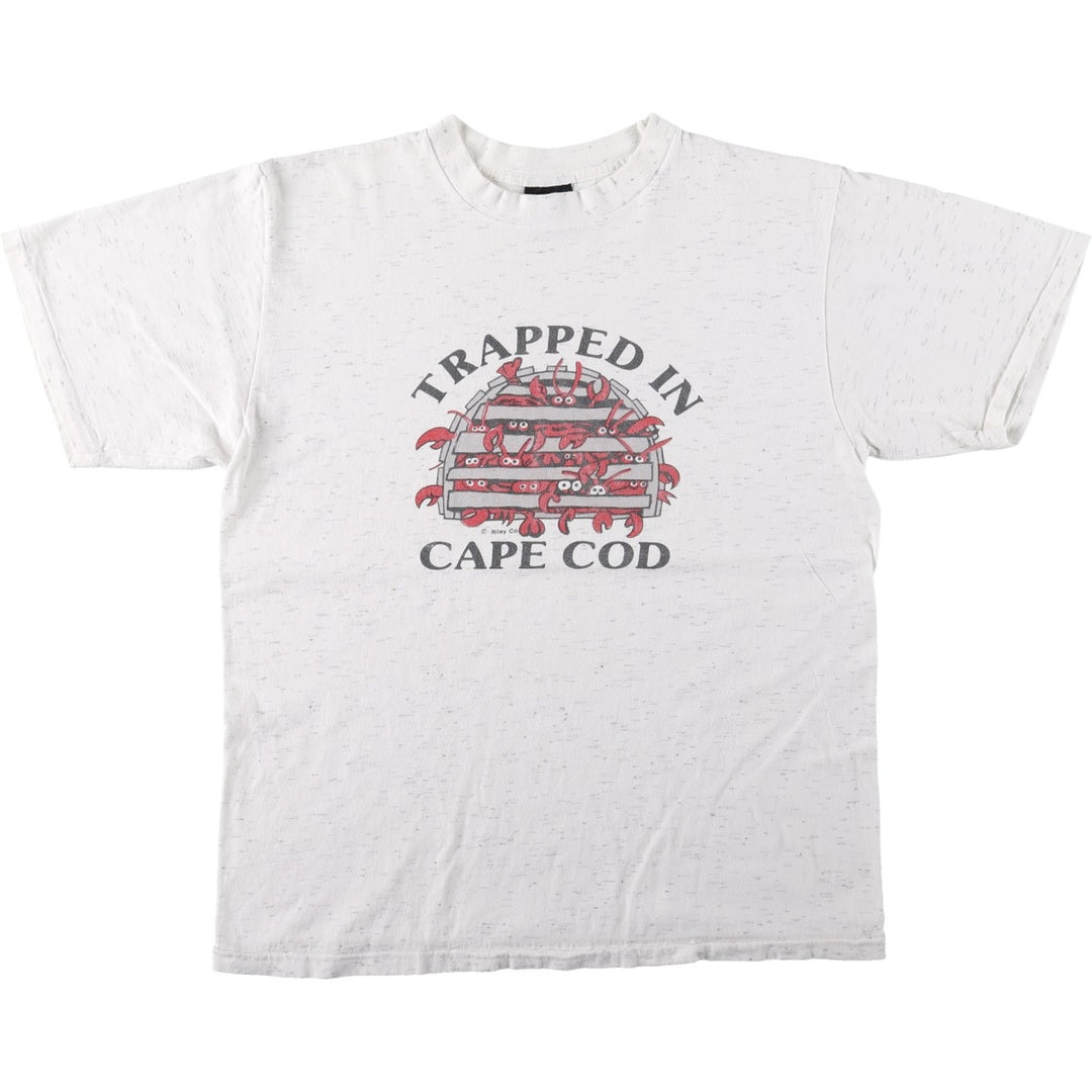 90'S Animal Pattern Print T-Shirt, Made in USA, Men's Size L (Equivalent), Vintage cotton white type Vintage Second Hand