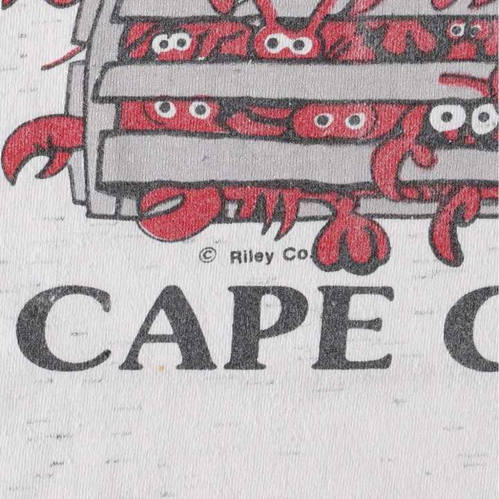 90'S Animal Pattern Print T-Shirt, Made in USA, Men's Size L (Equivalent), Vintage cotton white type Vintage Second Hand