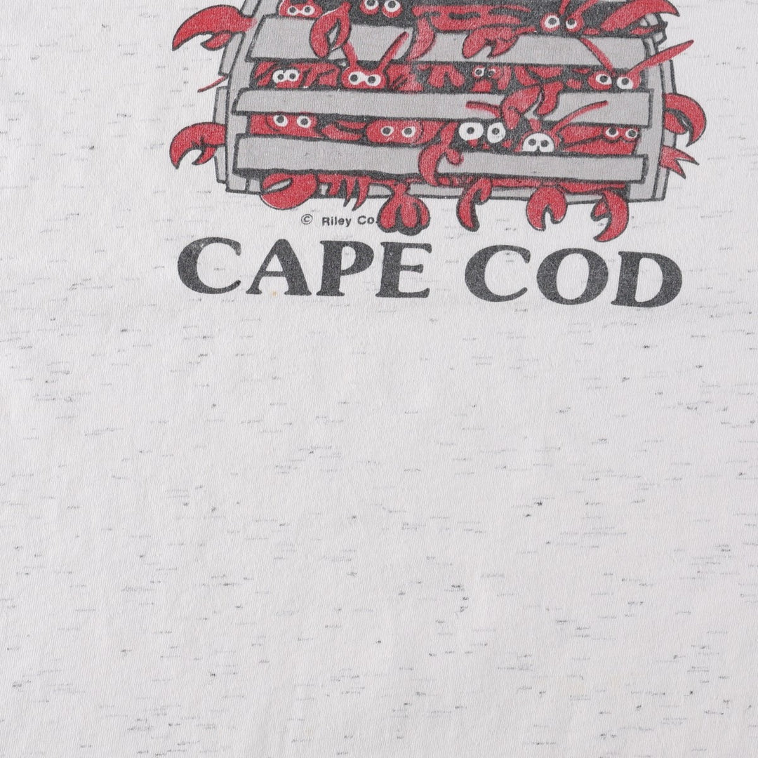 90'S Animal Pattern Print T-Shirt, Made in USA, Men's Size L (Equivalent), Vintage cotton white type Vintage Second Hand