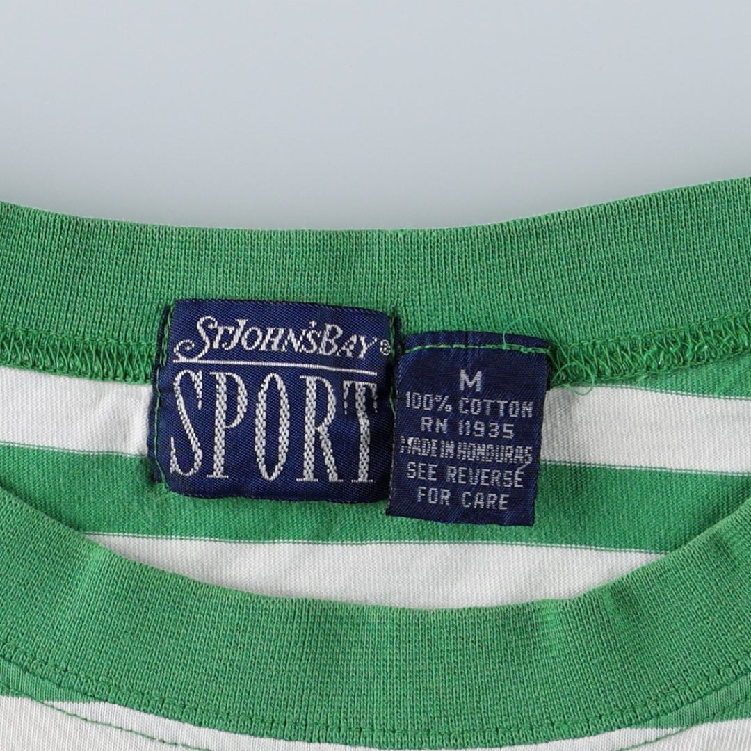 1990'S St. John's Bay Sport Striped Pocket T-Shirt, Men's Size M (approx.), Vintage cotton white type Vintage Second Hand