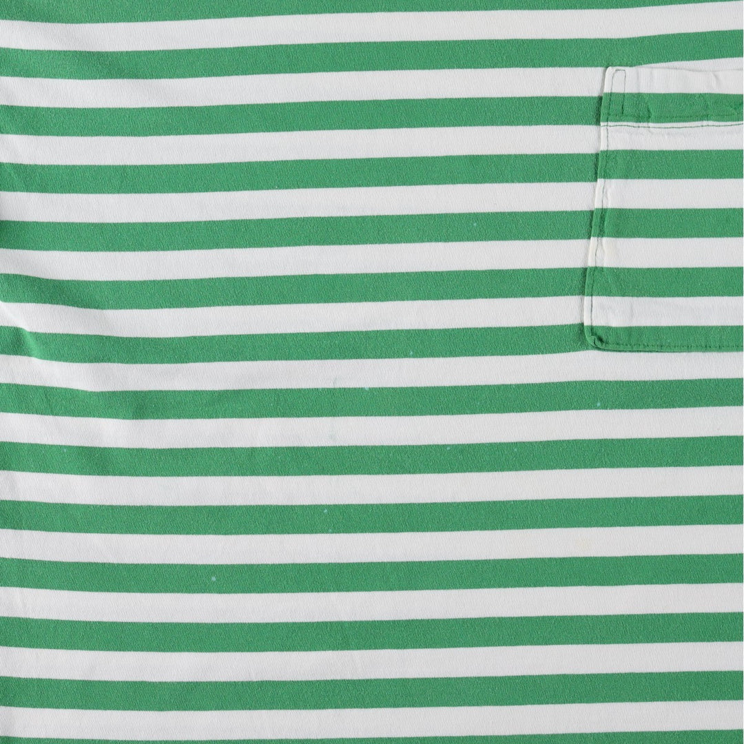 1990'S St. John's Bay Sport Striped Pocket T-Shirt, Men's Size M (approx.), Vintage cotton white type Vintage Second Hand