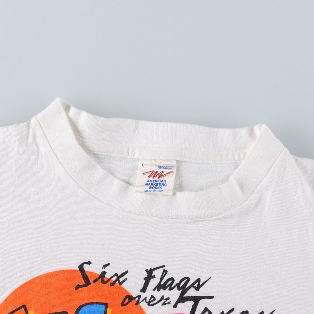 90'S American Marketing Works printed T-shirt, men's size L equivalent, vintage. cotton white type Vintage Second Hand