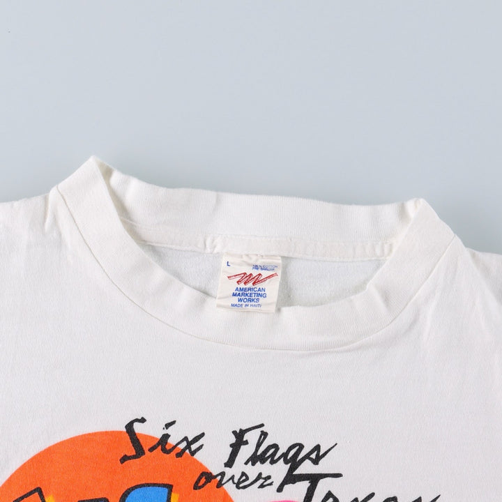 90'S American Marketing Works printed T-shirt, men's size L equivalent, vintage. cotton white type Vintage Second Hand