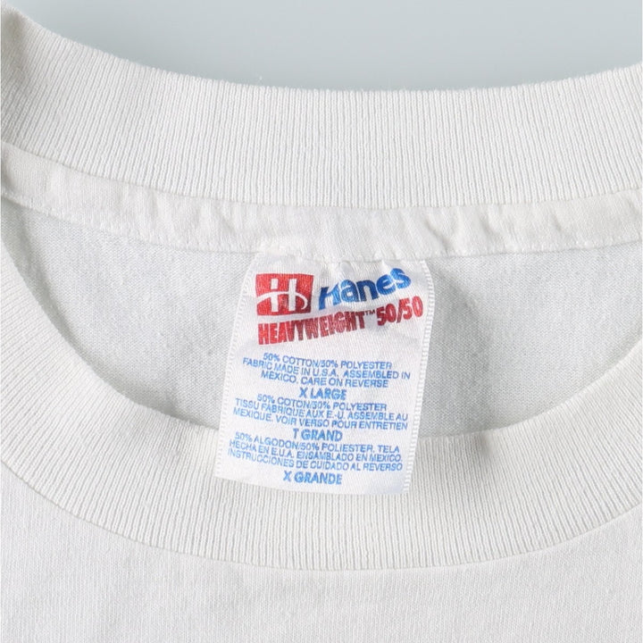90'S Hanes HEAVYWEIGHT 50 cotton white type Vintage Second Hand