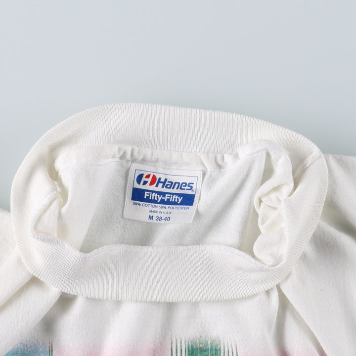 90'S Hanes Blue Tag Souvenir T-Shirt, Made in USA, Men's Size M (Equivalent), Vintage cotton white type Vintage Second Hand