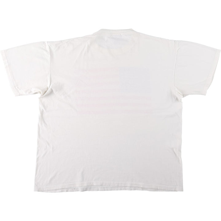 90'S ONEITA POWER-T American flag print T-shirt, men's size XL equivalent, vintage. cotton white type Vintage Second Hand