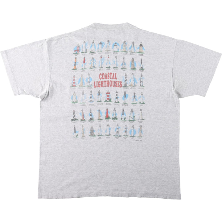 90'S SHERRY'S Print T-Shirt, Made in USA, Men's XL equivalent. cotton gray type Vintage Second Hand