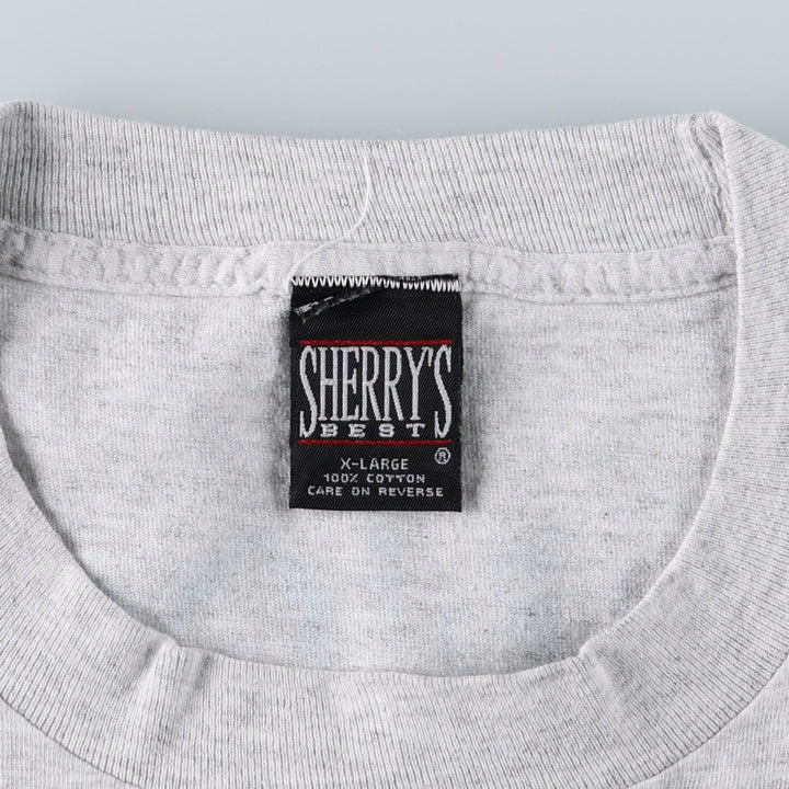 90'S SHERRY'S Print T-Shirt, Made in USA, Men's XL equivalent. cotton gray type Vintage Second Hand