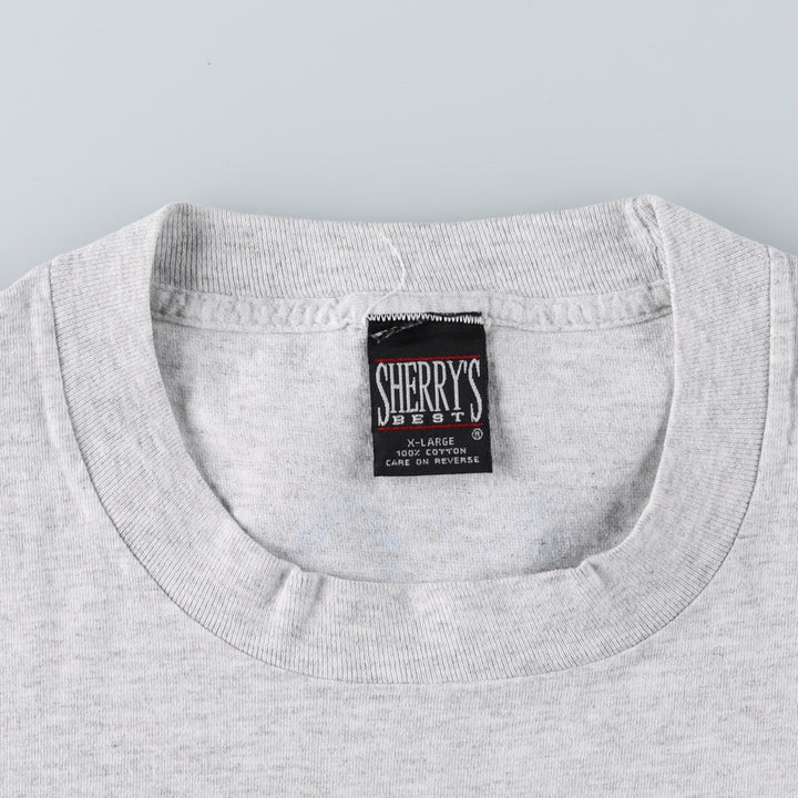 90'S SHERRY'S Print T-Shirt, Made in USA, Men's XL equivalent. cotton gray type Vintage Second Hand