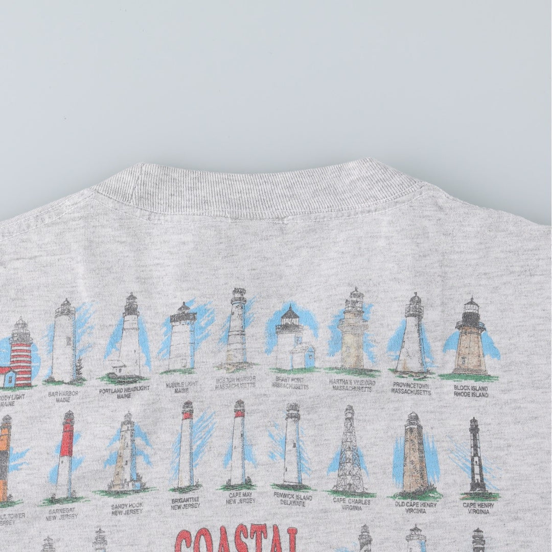 90'S SHERRY'S Print T-Shirt, Made in USA, Men's XL equivalent. cotton gray type Vintage Second Hand