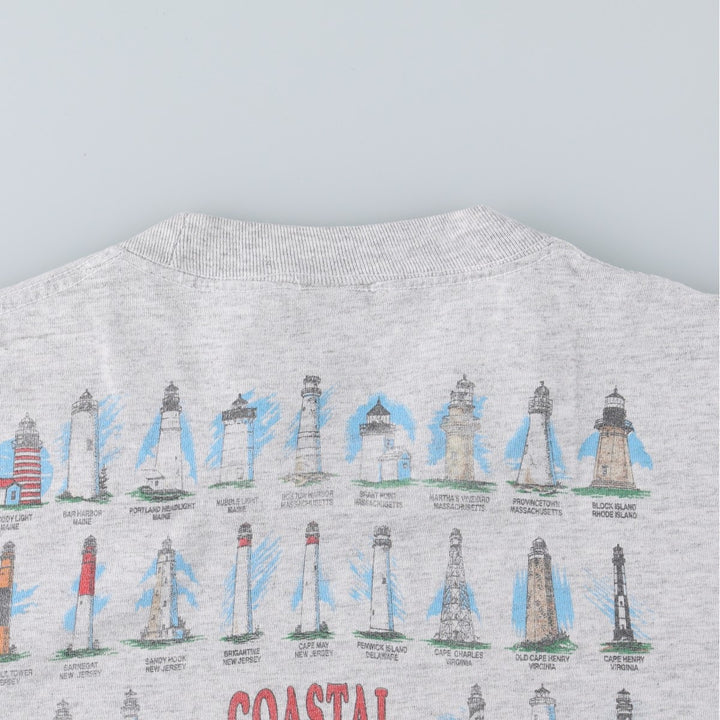 90'S SHERRY'S Print T-Shirt, Made in USA, Men's XL equivalent. cotton gray type Vintage Second Hand