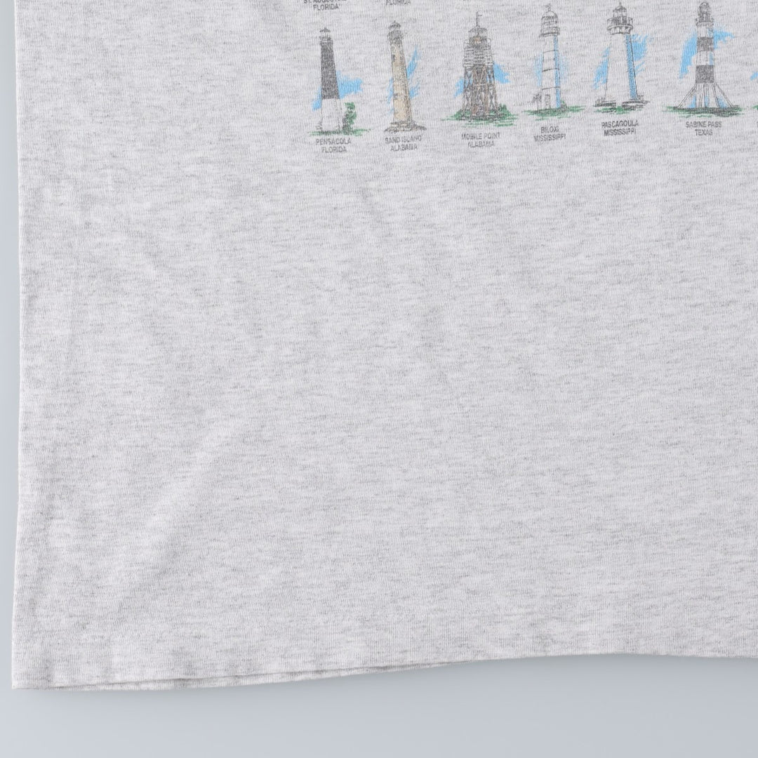 90'S SHERRY'S Print T-Shirt, Made in USA, Men's XL equivalent. cotton gray type Vintage Second Hand