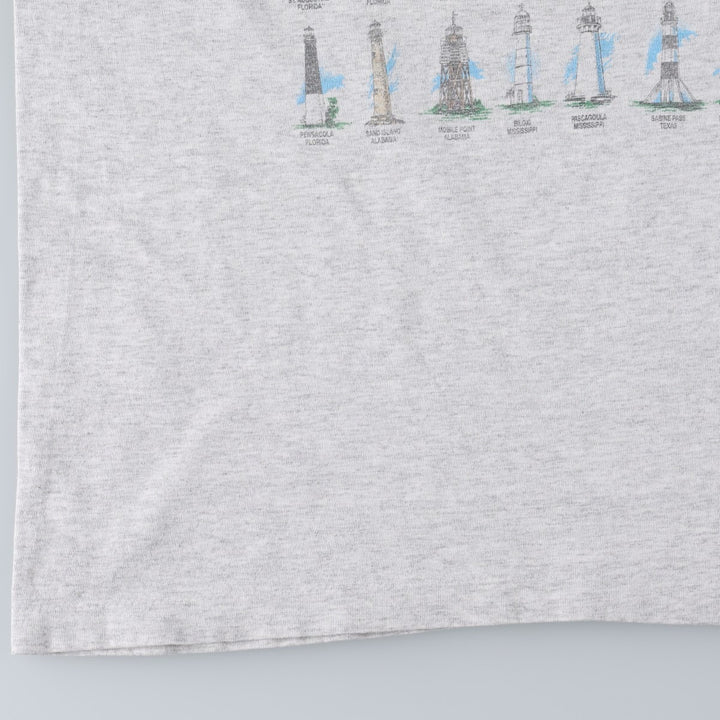 90'S SHERRY'S Print T-Shirt, Made in USA, Men's XL equivalent. cotton gray type Vintage Second Hand