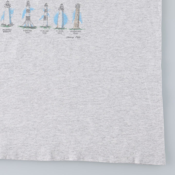 90'S SHERRY'S Print T-Shirt, Made in USA, Men's XL equivalent. cotton gray type Vintage Second Hand
