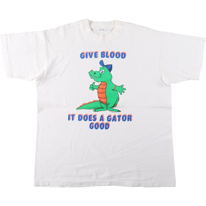 90'S printed T-shirt, men's size XL cotton white type Vintage Second Hand