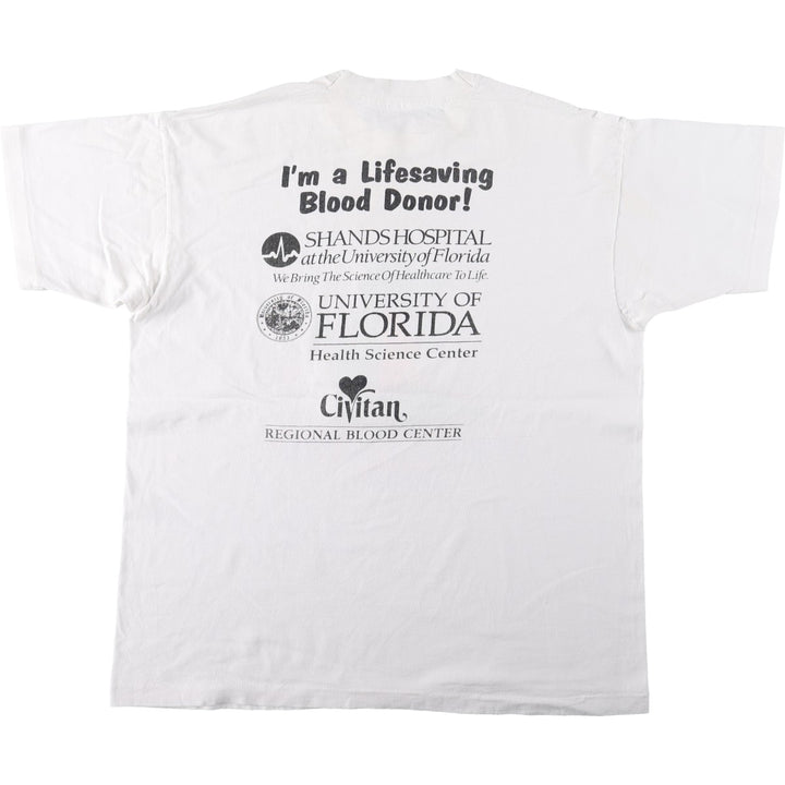 90'S printed T-shirt, men's size XL cotton white type Vintage Second Hand