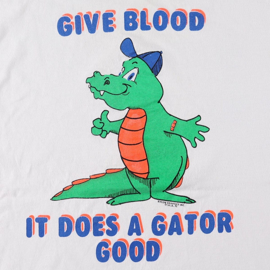 90'S printed T-shirt, men's size XL cotton white type Vintage Second Hand