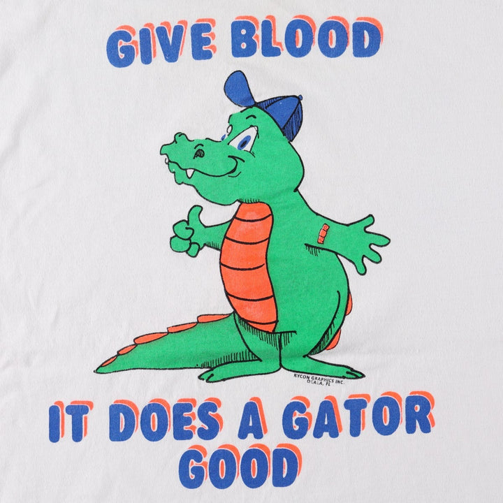 90'S printed T-shirt, men's size XL cotton white type Vintage Second Hand