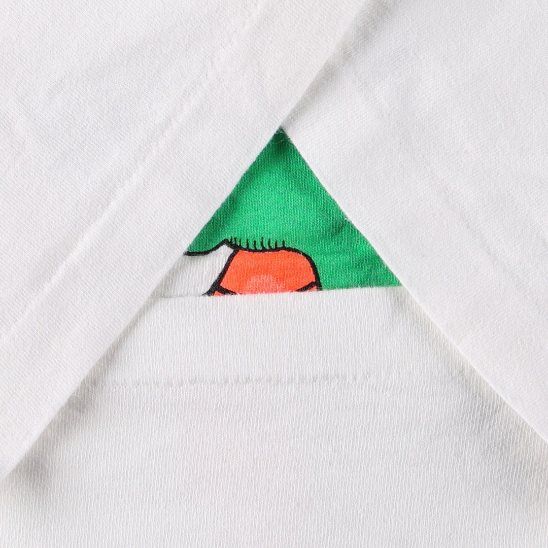 90'S printed T-shirt, men's size XL cotton white type Vintage Second Hand