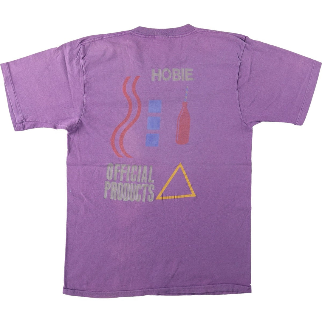 90'S HOBIE Surf Skate T-Shirt, Made in USA, Men's XL equivalent, Vintage cotton purple type Vintage Second Hand