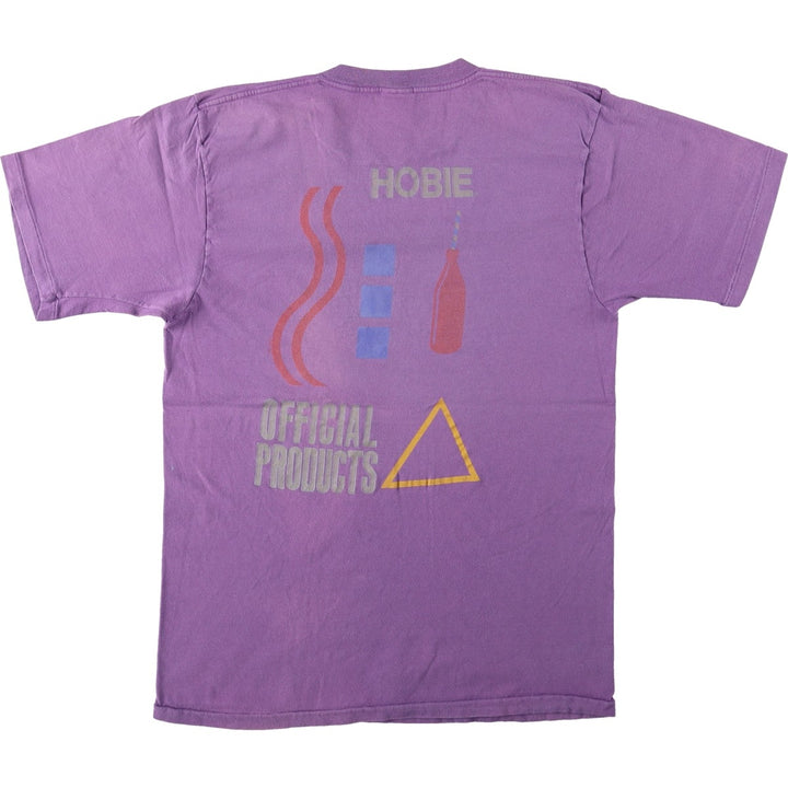 90'S HOBIE Surf Skate T-Shirt, Made in USA, Men's XL equivalent, Vintage cotton purple type Vintage Second Hand