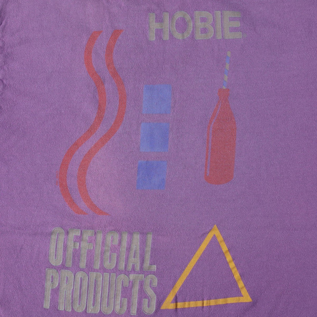90'S HOBIE Surf Skate T-Shirt, Made in USA, Men's XL equivalent, Vintage cotton purple type Vintage Second Hand