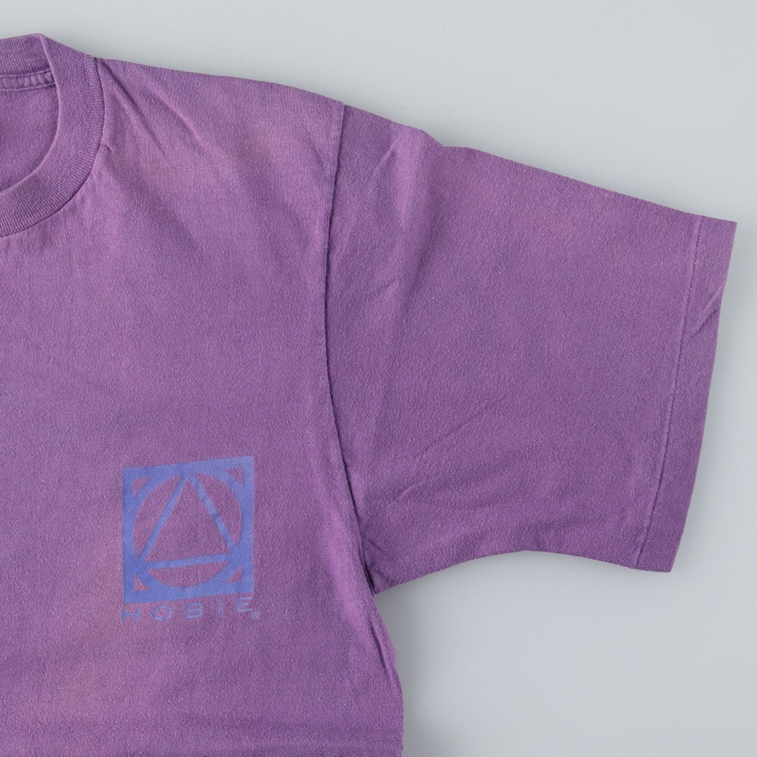 90'S HOBIE Surf Skate T-Shirt, Made in USA, Men's XL equivalent, Vintage cotton purple type Vintage Second Hand
