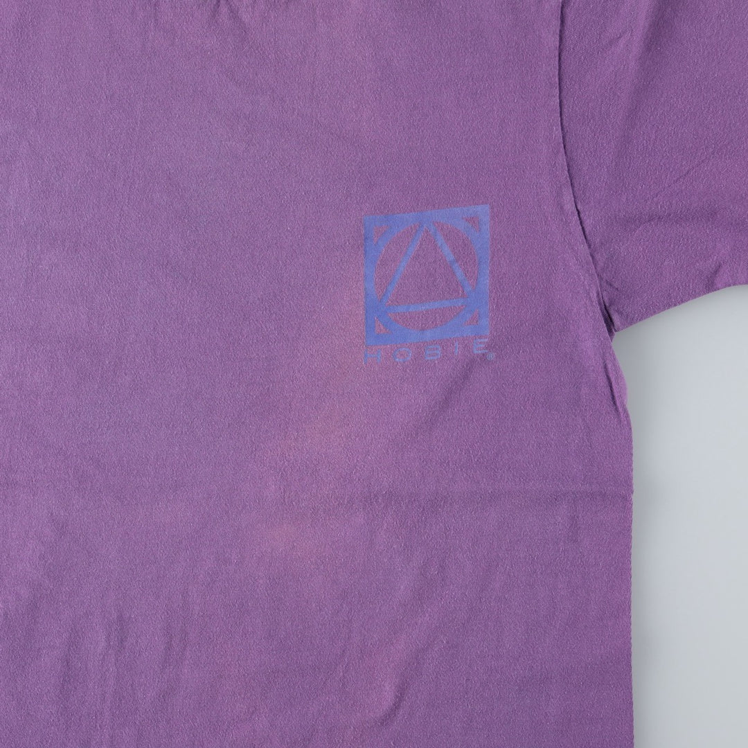 90'S HOBIE Surf Skate T-Shirt, Made in USA, Men's XL equivalent, Vintage cotton purple type Vintage Second Hand