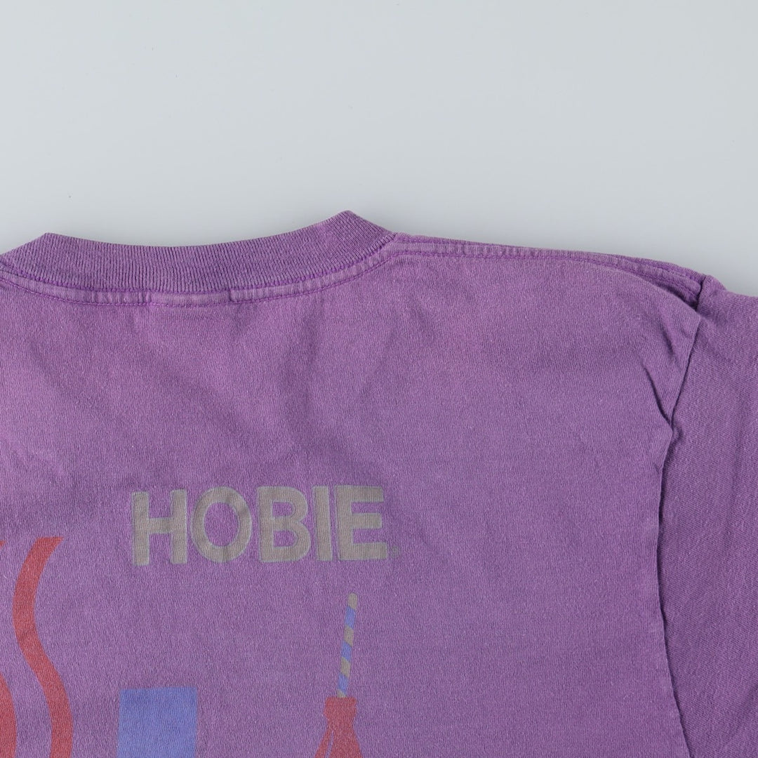 90'S HOBIE Surf Skate T-Shirt, Made in USA, Men's XL equivalent, Vintage cotton purple type Vintage Second Hand