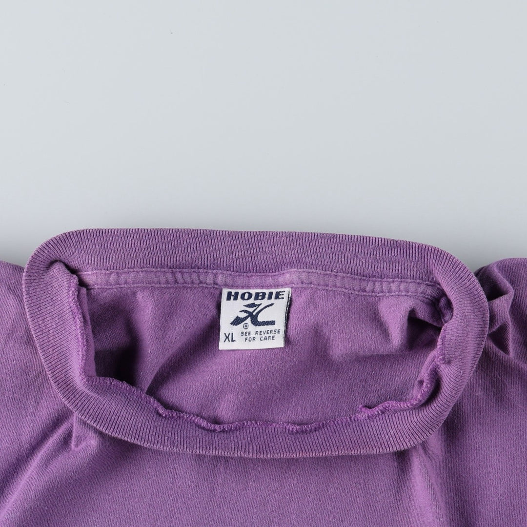 90'S HOBIE Surf Skate T-Shirt, Made in USA, Men's XL equivalent, Vintage cotton purple type Vintage Second Hand