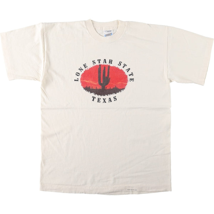 90'S Fruit of the Loom SCREEN STARS print T-shirt, Made in USA, Men's size L equivalent, Vintage cotton pale white type Vintage Second Hand