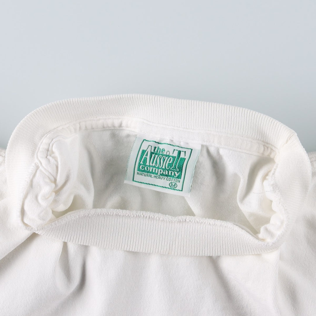 90'S The Aussie Company Print T-Shirt, Made in USA, Men's Size M (Equivalent), Vintage cotton white type Vintage Second Hand