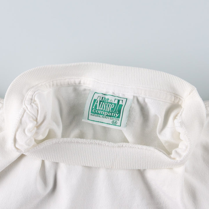 90'S The Aussie Company Print T-Shirt, Made in USA, Men's Size M (Equivalent), Vintage cotton white type Vintage Second Hand