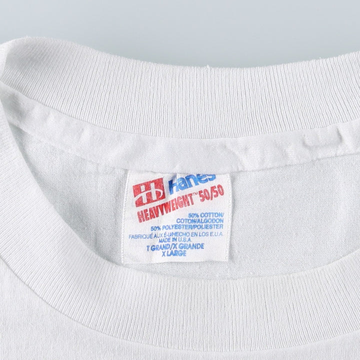 90'S Hanes HEAVYWEIGHT 50 cotton white type Vintage Second Hand