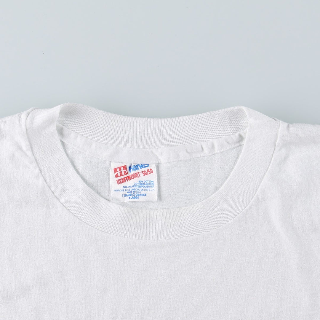 90'S Hanes HEAVYWEIGHT 50 cotton white type Vintage Second Hand