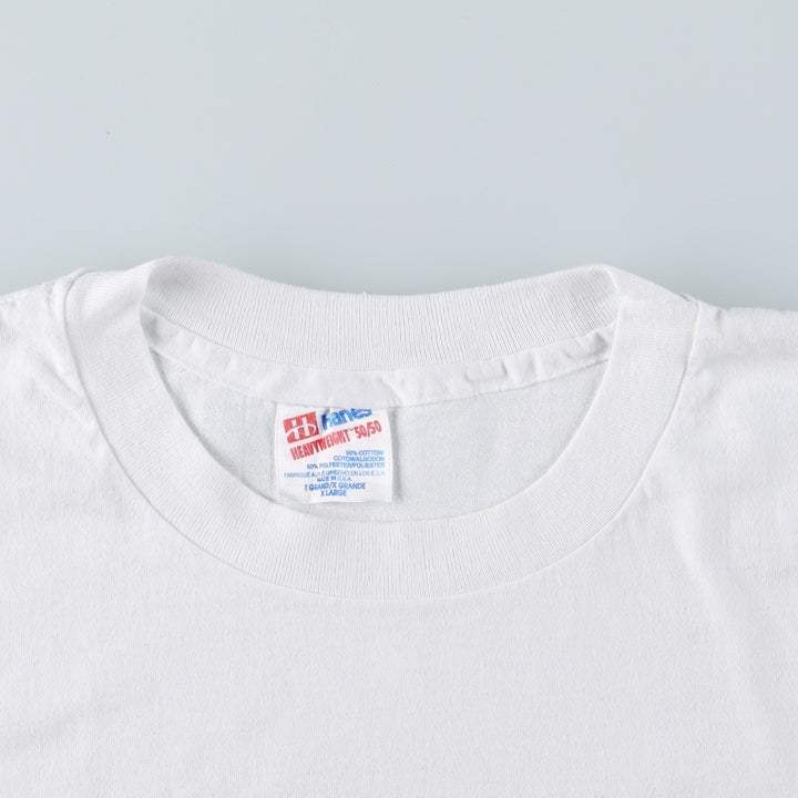 90'S Hanes HEAVYWEIGHT 50 cotton white type Vintage Second Hand