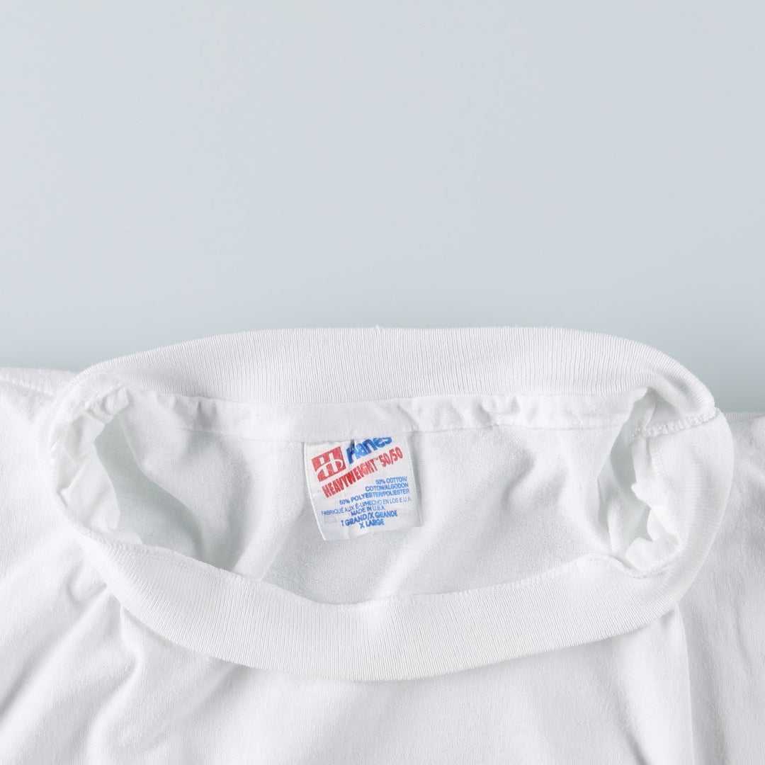 90'S Hanes HEAVYWEIGHT 50 cotton white type Vintage Second Hand