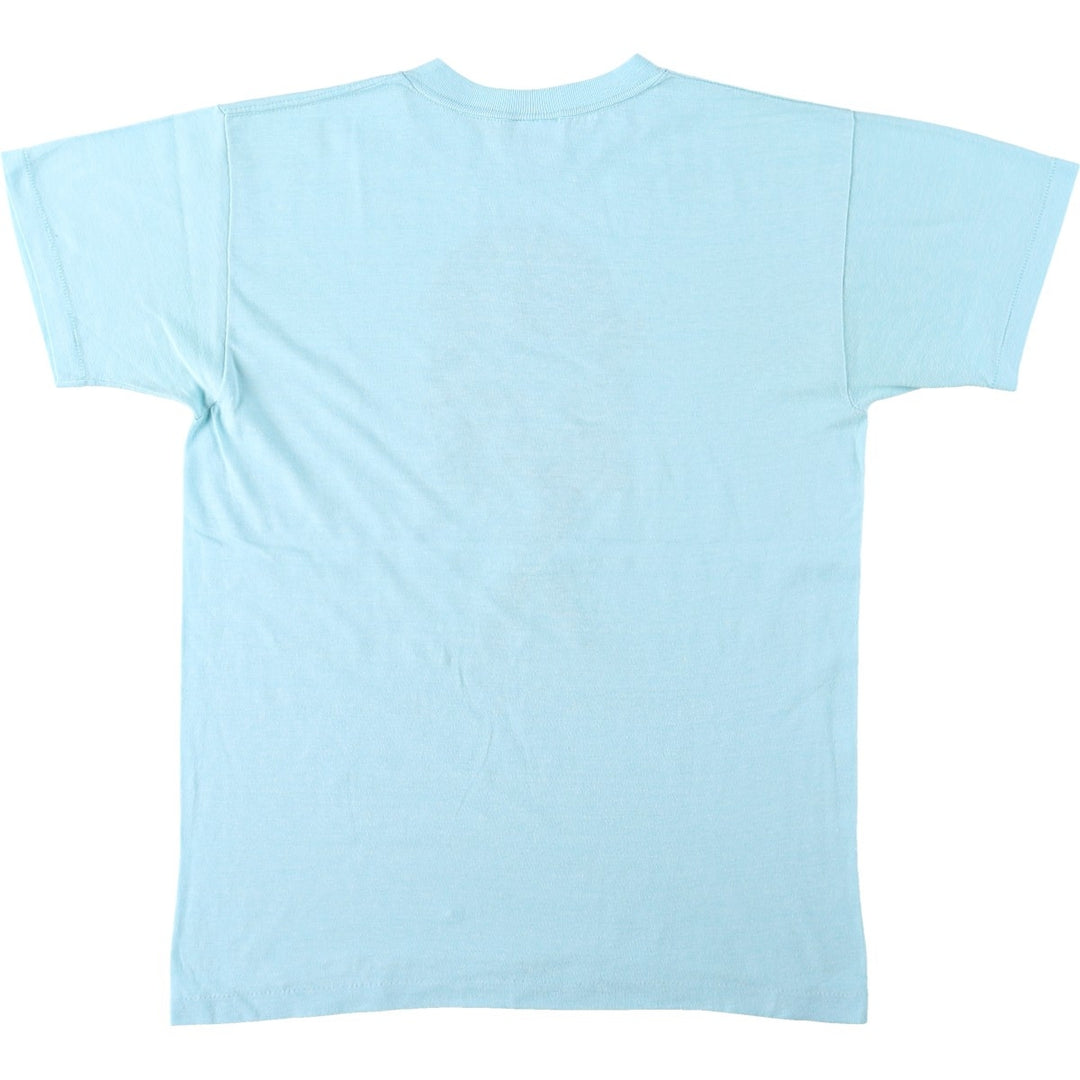 90'S Printed T-Shirt, Made in USA, Men's Size M (Equivalent), Vintage cotton Blue type light blue Vintage Second Hand