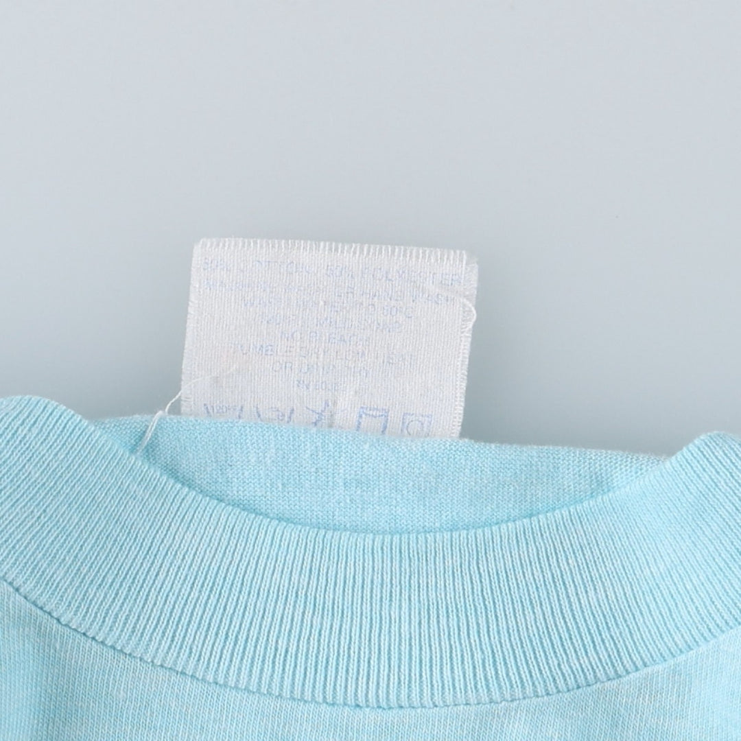 90'S Printed T-Shirt, Made in USA, Men's Size M (Equivalent), Vintage cotton Blue type light blue Vintage Second Hand