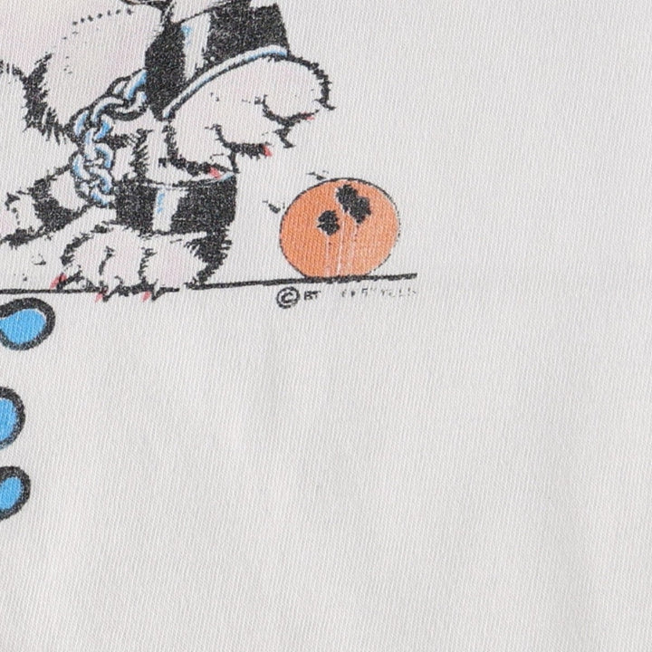 90'S Animal Pattern Print T-Shirt, Men's Size M (Equivalent), Vintage unclear white type Vintage Second Hand