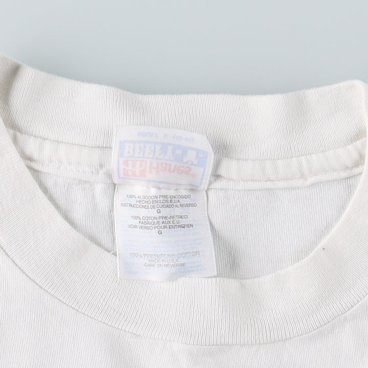 Vintage 90'S Hanes printed T-shirt, made in the USA, size L for men cotton white type Vintage Second Hand